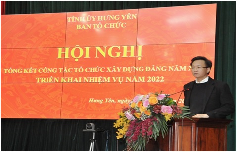 Hội nghị tổng kết công tác tổ chức xây dựng Đảng năm 2021; triển khai nhiệm vụ năm 2022